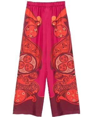 La DoubleJ Club Placée Elasticated-Waistband Pants - Red