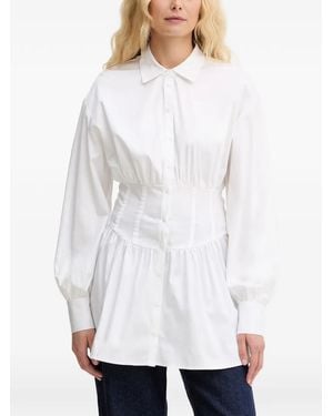 Guess Corset-Style Long-Sleeve Shirt - White