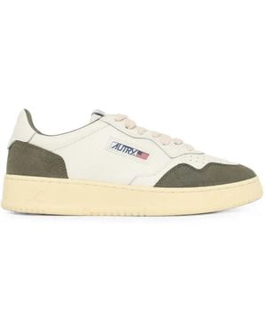 Autry Medalist Calf Suede-Panelled Sneakers - Natural