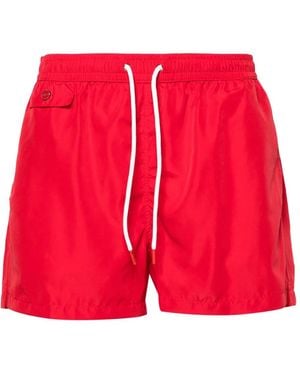 Kiton ドローストリング トランクス水着 - レッド