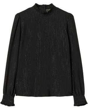 Twinset Silk-Blend Jacquard Blouse - Black