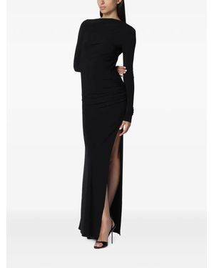 ANDAMANE Sophie Deep Open-Back Maxi Dress - Black