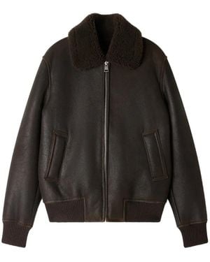 Sandro Shearling Wing-Collar Jacket - Black