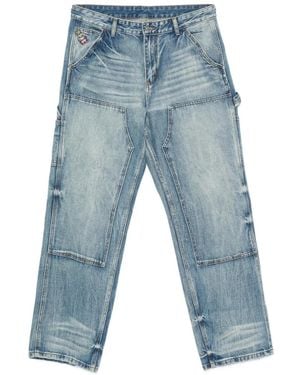 Kidsuper Whiskering-Effect Jeans - Blue