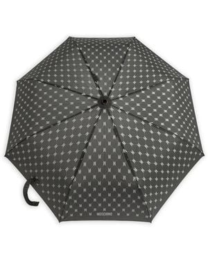 Moschino Monogram-Print Folding Umbrella - Grey