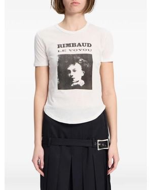 Ann Demeulemeester Camiseta Le Voyou Con Motivo Gráfico - Blanco