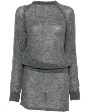 Coperni Cut-Out Knitted Dress - Gray