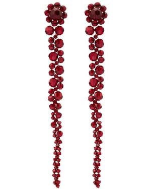 Simone Rocha Crystal-Embellished Drop Earrings - Red
