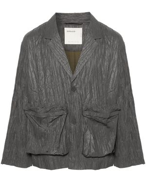 Satta Crinkle Single-Breasted Blazer - Gray