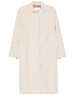 Lardini Abrigo Pierre Con Frente Oculto - Blanco