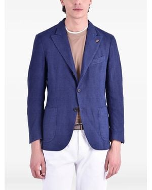 Gabriele Pasini Textured Single Breasted Blazer - Blue
