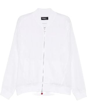 Kiton Linen Bomber Jacket - White