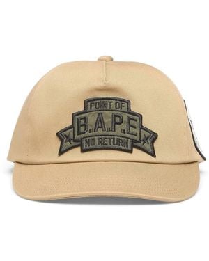 A Bathing Ape Logo-Patch Baseball Cap - Natural