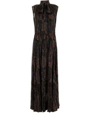 Saint Laurent プリント ドレス - ブラック