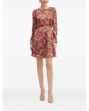 Morgan Mini-Jurk Met Lange Mouwen En Bloemenprint - Rood