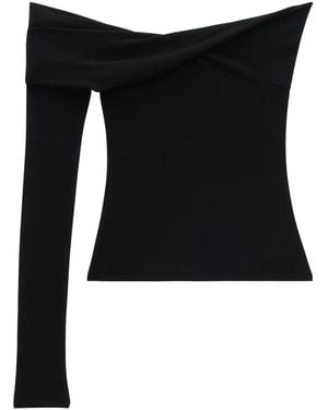 Courreges Twisted Jersey Top - Black
