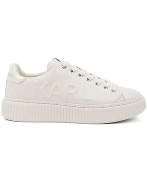 Karl Lagerfeld Embossed Sneakers - White