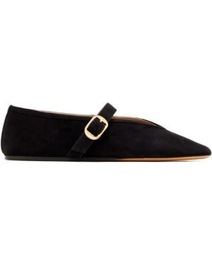 Le Monde Beryl Buckle Strap Ballet Flats - Black