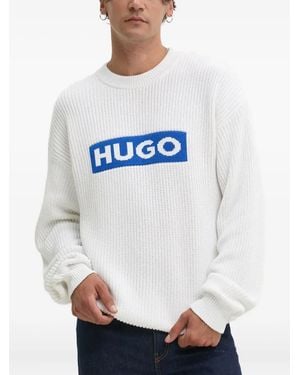 HUGO Logo Sweater - White