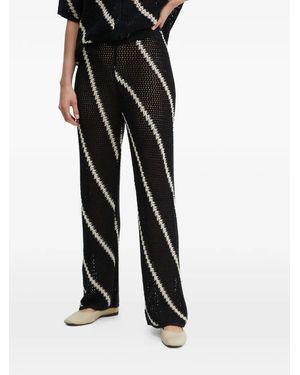 Samsøe & Samsøe Striped Knitted Pants - Black