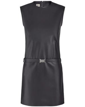 Tod's Belted Leather Mini Dress - Black