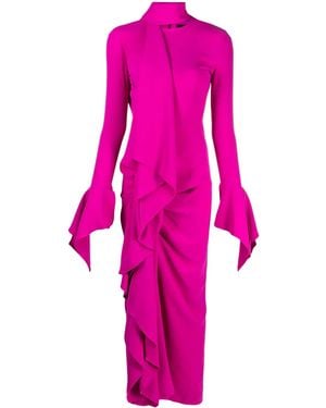 Solace London The Nella Ruffled Maxi Dress - Pink