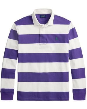 Polo Ralph Lauren Striped Point-Collar Polo Shirt - Blue