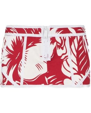 DSquared² Falda Corta Con Motivo Floral - Rojo