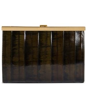 Alberta Ferretti Eel-Skin Clutch Bag - Black