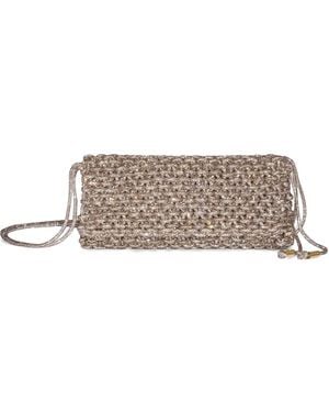 HIBOURAMA Aurora Crystal-Embellished Shoulder Bag - Metallic