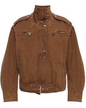 Blumarine Zipped Belted Jacket - Brown