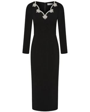 Rebecca Vallance Harlynn Long Sleeve Midi Dress - Black