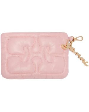 Ganni Logo-Charm Wallet - Pink