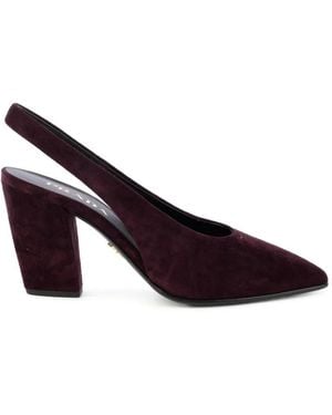 Prada Pumps A Punta Con Cinturino Posteriore - Viola