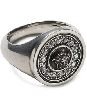 Versace Medusa Crystal Ring - Grey