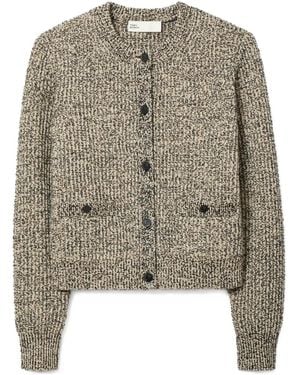 Tory Burch Tweed-Cardigan mit Taschen - Natur