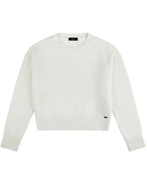 Fay Pullover Mit Logo-Schild - Weiß