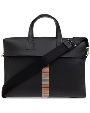 Paul Smith Laptoptasche mit Streifendetail - Schwarz