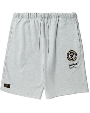 Alpha Industries Logo-Patch Shorts - Grey