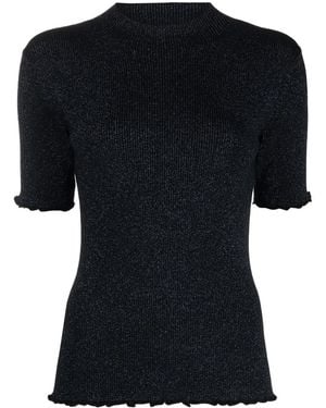 3.1 Phillip Lim Cut-Out Ribbed Knit Top - Black