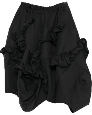 Comme des Garçons Asymmetrischer Rock Mit Rüschen - Schwarz
