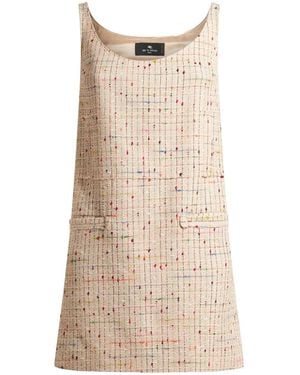 Etro Bouclé Mini Dress - Natural