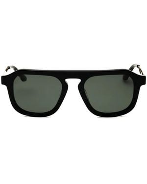 DIFF Sims Geometric-Frame Sunglasses - Black