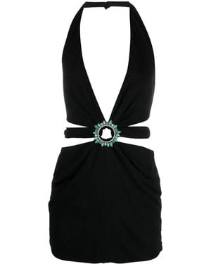 Roberto Cavalli Ring-Embellished Mini Dress - Black