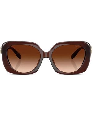 COACH Logo-Plaque Square Sunglasses - Brown