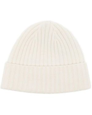 N.Peal Cashmere Cashmere Ribbed Beanie - White