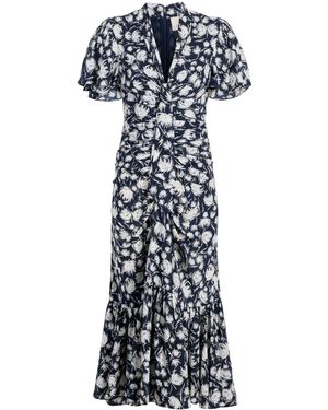 Cinq À Sept Peeta Floral-Print Midi Dress - Blue