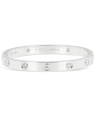 Cartier 18K Love 4 Diamonds Bracelet - White