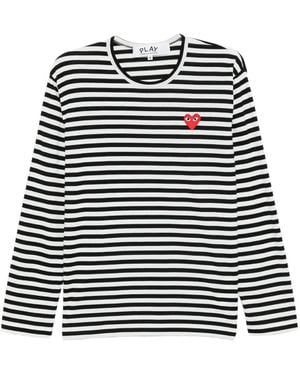 COMME DES GARÇONS PLAY ハートエンブロイダリー Tシャツ - ブラック