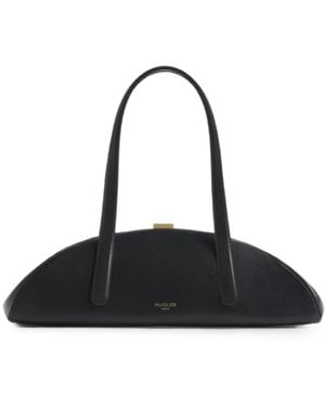 Mugler Lua Leather Shoulder Bag - Black